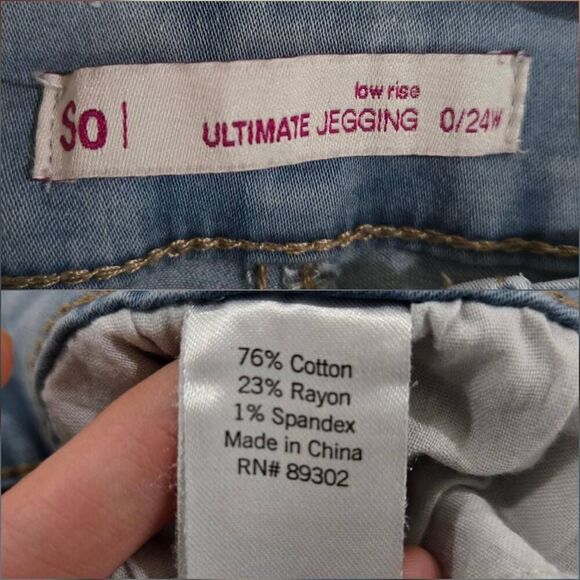 SO Low Rise Ultimate Jeggings(A033)-Size 0/24W for Women - Picture 6 of 10
